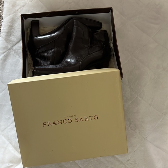 Franco Sarto brown heeled ankle boots size 8 - Picture 6 of 6